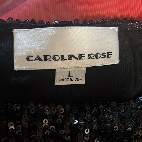 Caroline Rose Black Sequin Caftan Top - Picture 9 of 11